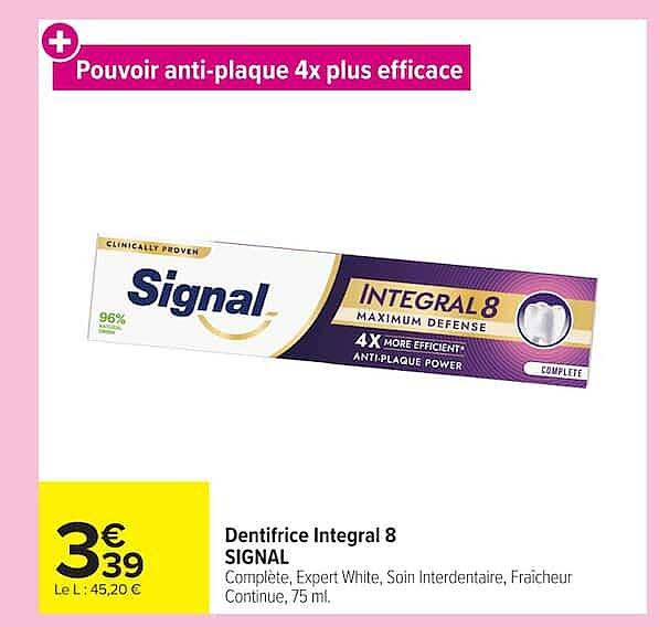 Pouvoir anti-plaque 4x plus efficace