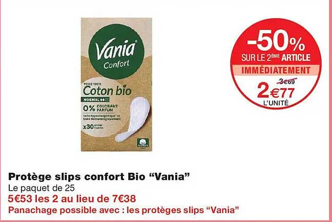 Protège slips confort Bio “Vania”