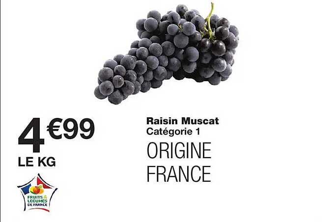 Raisin Muscat Catégorie 1 ORIGINE FRANCE