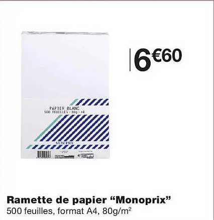 Ramette de papier “Monoprix”
