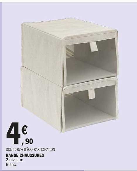 RANGE CHAUSSURES 2 niveaux. Blanc.
