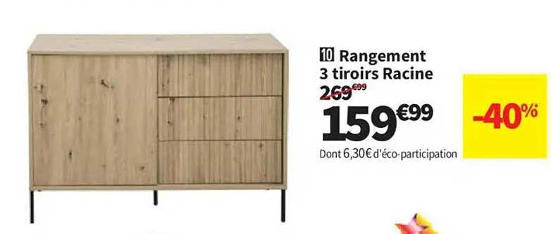 Rangement 3 tiroirs Racine