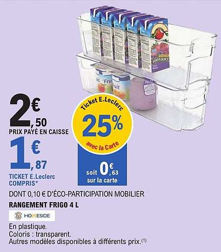 RANGEMENT FRIGO 4 L