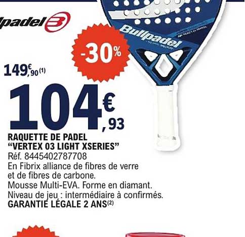 RAQUETTE DE PADEL “VERTEX 03 LIGHT XSERIES”