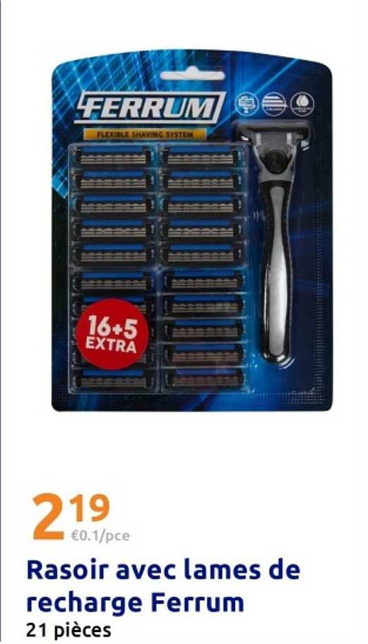 Rasoir avec lames de recharge Ferrum 21 pièces