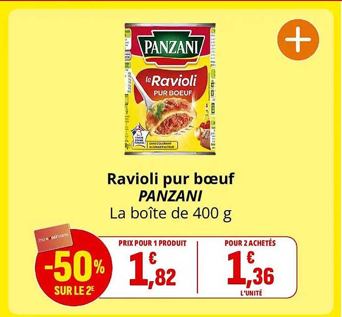 Ravioli pur bœuf PANZANI La boîte de 400 g