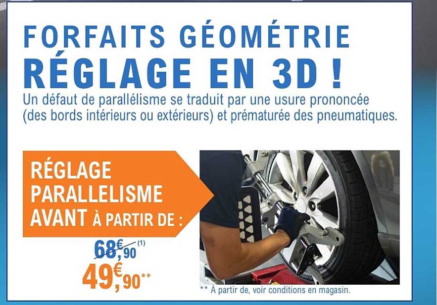 RÉGLAGE PARALLELISME AVANT À PARTIR DE :