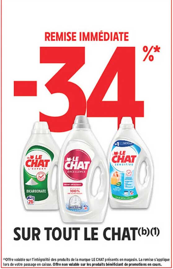 REMISE IMMÉDIATE -34% SUR TOUT LE CHAT(b)(1)