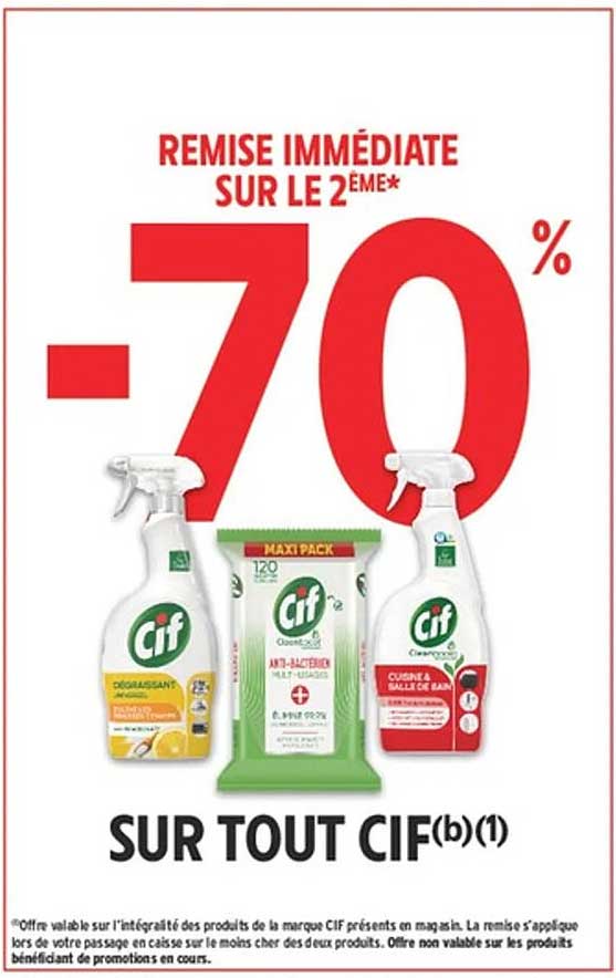 REMISE IMMÉDIATE SUR LE 2ÈME*