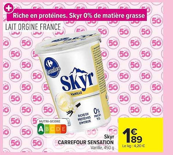 Riche en protéines. Skyr 0% de matière grasse