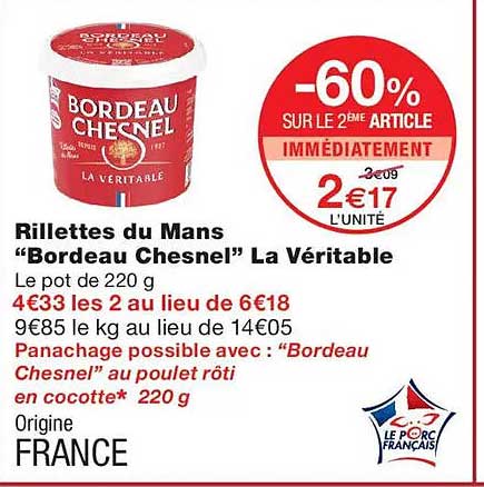 Rillettes du Mans “Bordeau Chesnel” La Véritable