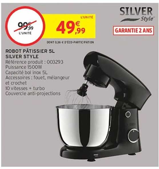 ROBOT PÂTISSIER 5L SILVER STYLE