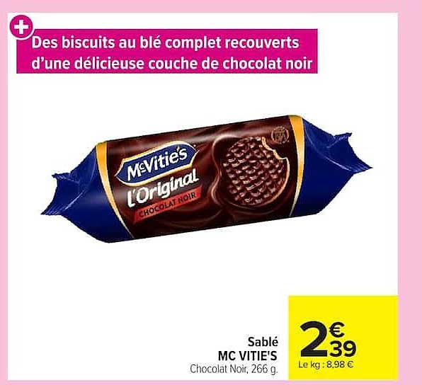 Sablé MC VITIE'S Chocolat Noir, 266 g