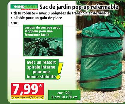 Sac de jardin pop-up refermable