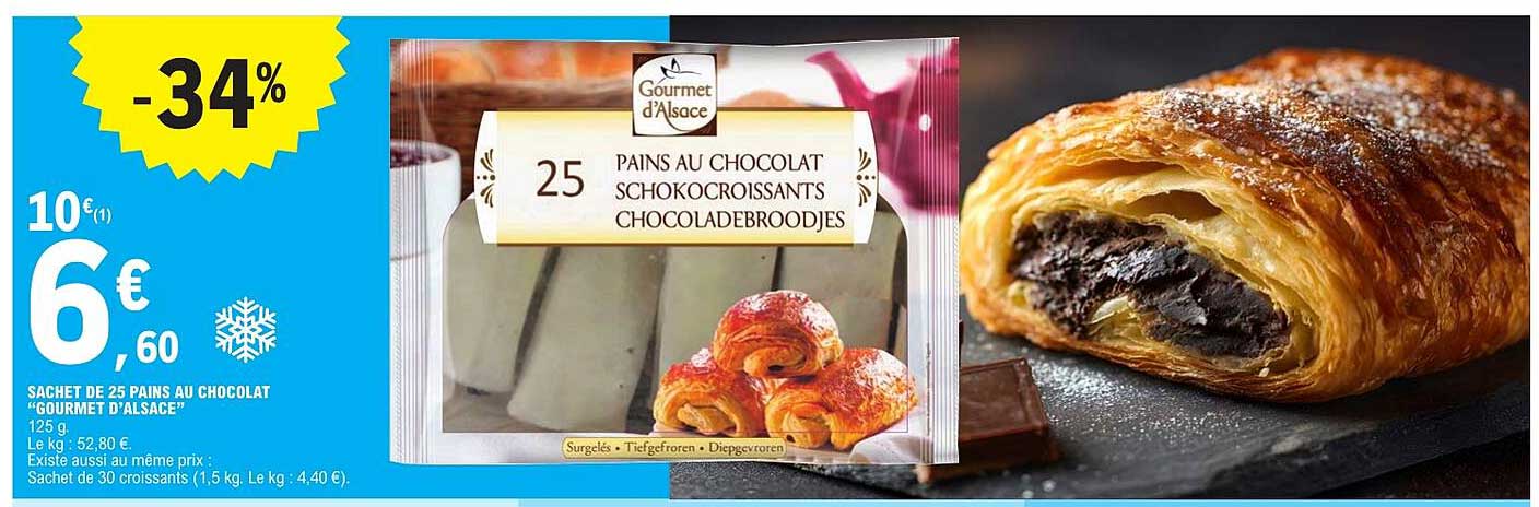 SACHET DE 25 PAINS AU CHOCOLAT "GOURMET D’ALSACE"
