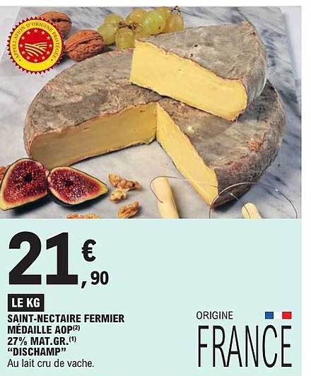 SAINT-NECTAIRE FERMIER MÉDAILLE D'OR(2) 27% MAT.GR.(1) "DISCHAMP"