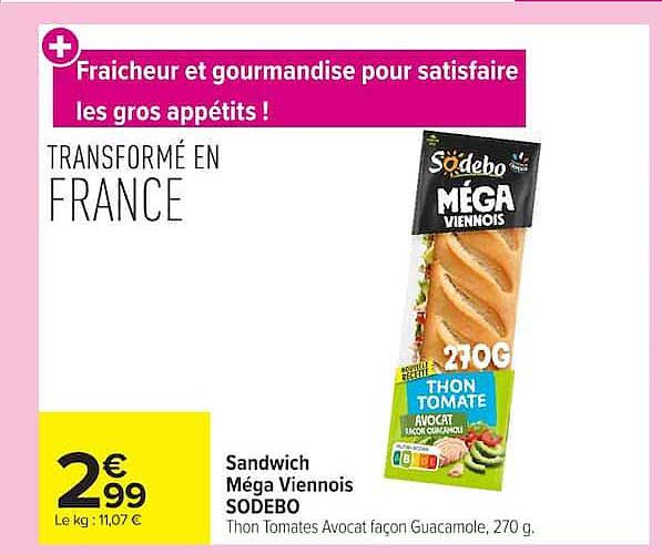 Sandwich Méga Viennois SODEBO