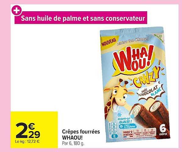Sans huile de palme et sans conservateur