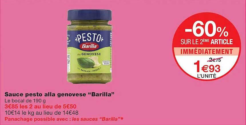 Sauce pesto alla genovese “Barilla”