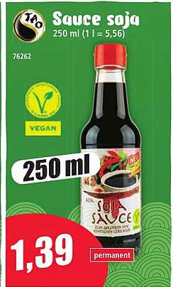Sauce soja 250 ml (1 l = 5,56)
