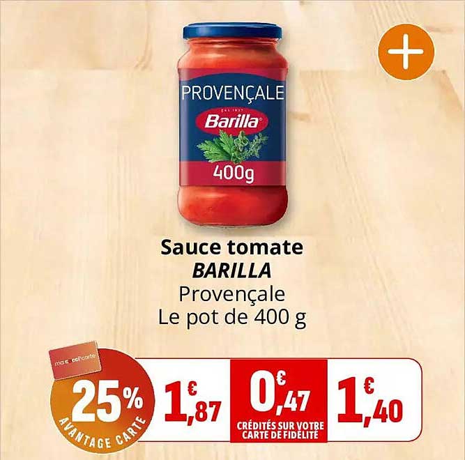 Sauce tomate BARILLA Provençale Le pot de 400 g