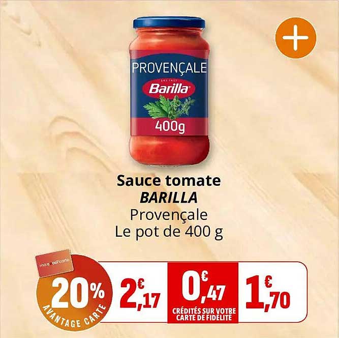 Sauce tomate BARILLA Provençale Le pot de 400 g