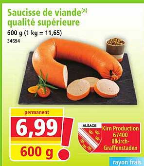 Saucisse de viande(a) qualité supérieure