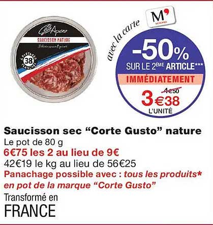 Saucisson sec “Corte Gusto” nature