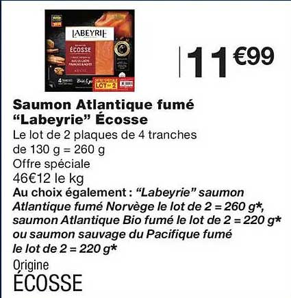Saumon Atlantique fumé “Labeyrie” Écosse