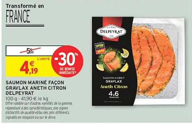 SAUMON MARINÉ FAÇON GRAVLAX ANETH CITRON DELPEYRAT