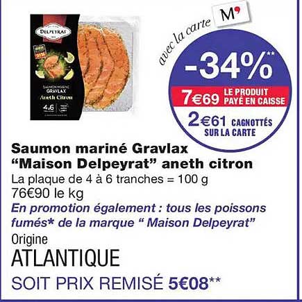 Saumon mariné Gravlax “Maison Delpeyrat” aneth citron