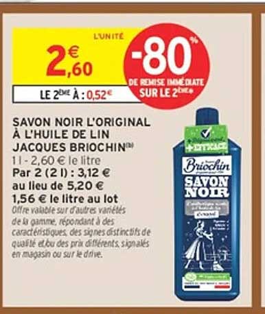 SAVON NOIR L'ORIGINAL À L'HUILE DE LIN JACQUES BRIOCHIN