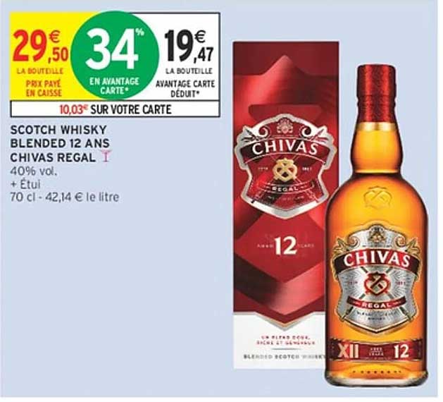 SCOTCH WHISKY BLENDED 12 ANS CHIVAS REGAL