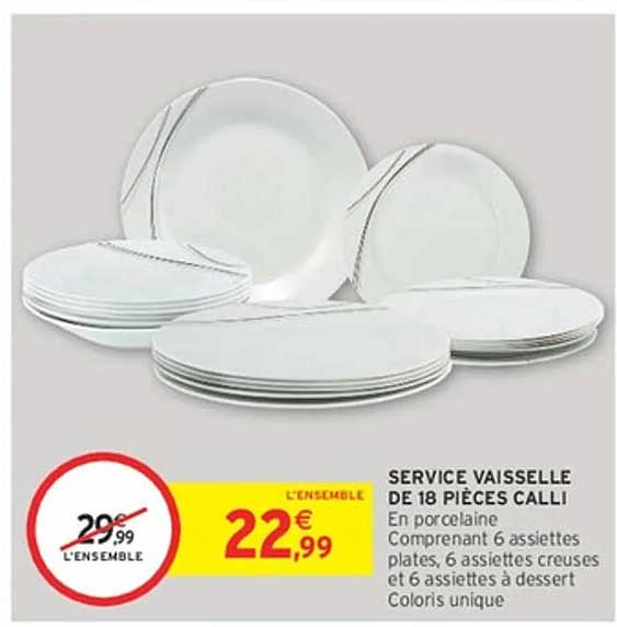 SERVICE VAISSELLE DE 18 PIÈCES CALLI