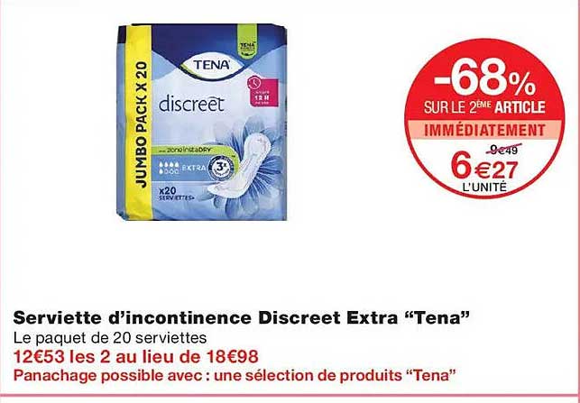 Serviette d’incontinence Discreet Extra “Tena”