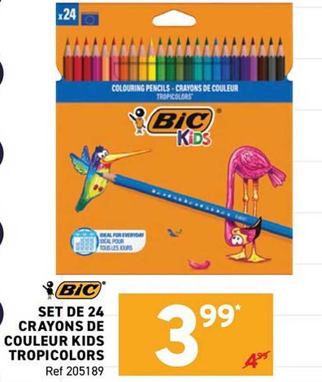 SET DE 24 CRAYONS DE COULEUR KIDS TROPICOLORS