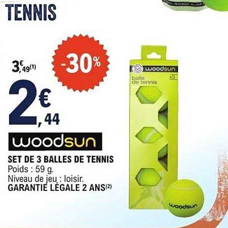 SET DE 3 BALLES DE TENNIS