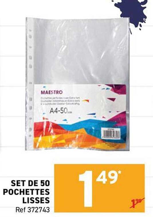 SET DE 50 POCHETTES LISSES Ref 372743