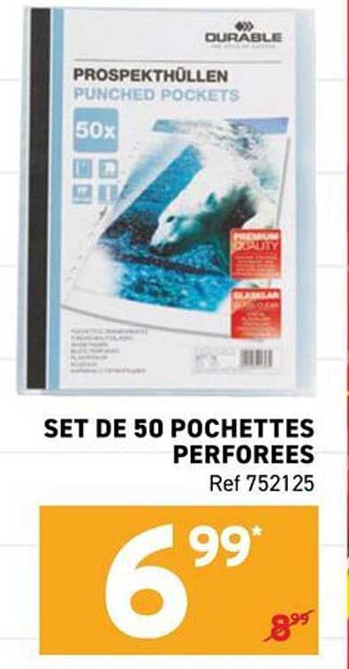 SET DE 50 POCHETTES PERFOREES