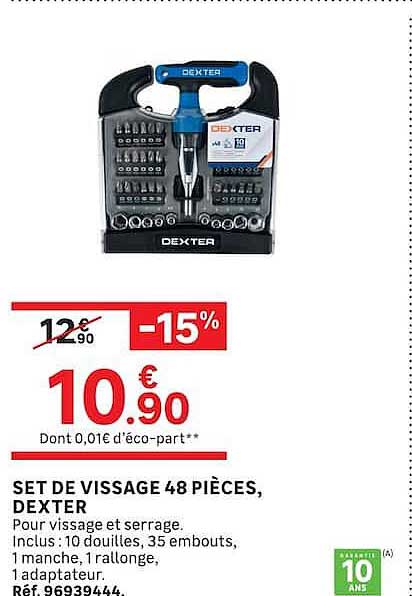 SET DE VISSAGE 48 PIÈCES, DEXTER