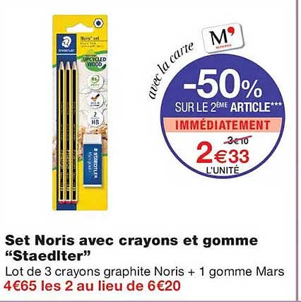 Set Noris avec crayons et gomme “Staedtler”