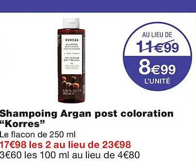 Shampoing Argan post coloration “Korres”