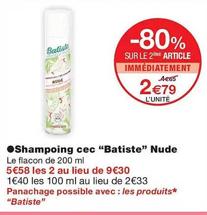 Shampoing sec “Batiste” Nude