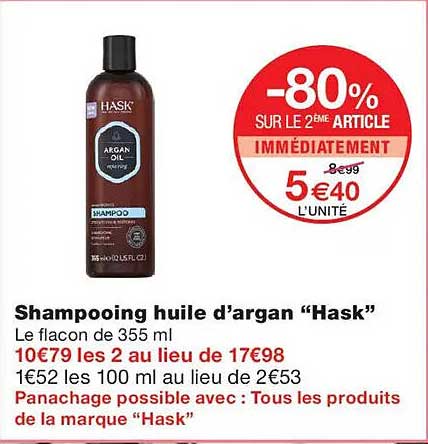 Shampooing huile d’argan “Hask”
