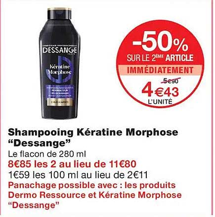 Shampooing Kératine Morphose “Dessange”