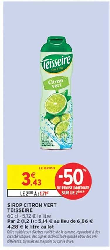SIROP CITRON VERT TEISSEIRE
