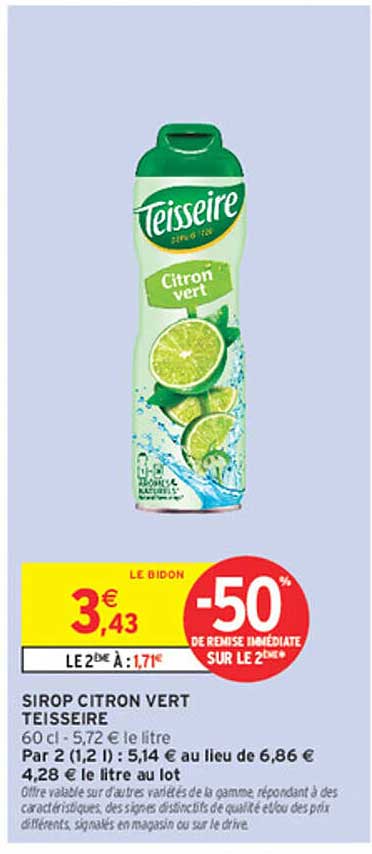 SIROP CITRON VERT TEISSEIRE