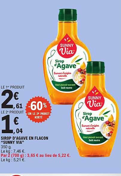 SIROP D’AGAVE EN FLACON “SUNNY VIA”