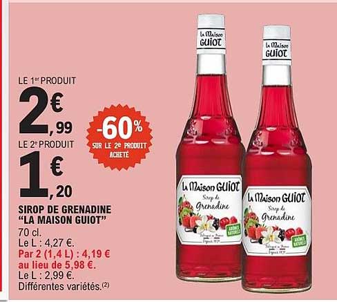 SIROP DE GRENADINE "LA MAISON GUIOT"