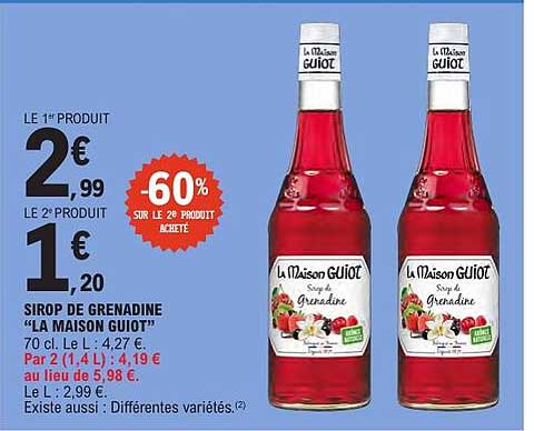SIROP DE GRENADINE “LA MAISON GUIOT”